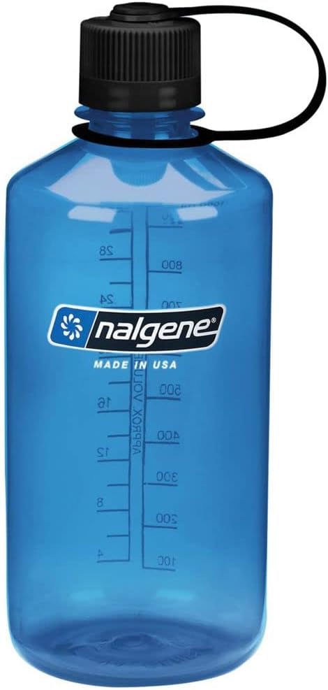 Nalgene Sustain Tritan BPA-Free Water Bottle Made with Material Derived from 50% Plastic Waste, 32 OZ, Narrow Mouth, Slate Blue