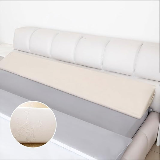 WdFour Bed Wedge pillow, close off Headboard, wall and Mattress Gap. incline, slanted sweat-proof pillow for neck and back pain relief anti-snoring for comfortable sleeping.(Beige,39Wx10Dx6H)
