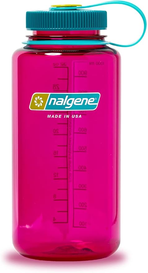 Nalgene Sustain Tritan BPA-Free Water Bottle Made with Material Derived from 50% Plastic Waste, 32 OZ, Wide Mouth, Eggplant