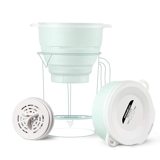 miniwell Filtration System- Water Camping Filter Pitcher with Replaceable Filter - for Hiking Purification- Faucet Filter Remove Chlorine,Sediments, BPA Free- Emergency (Blue)