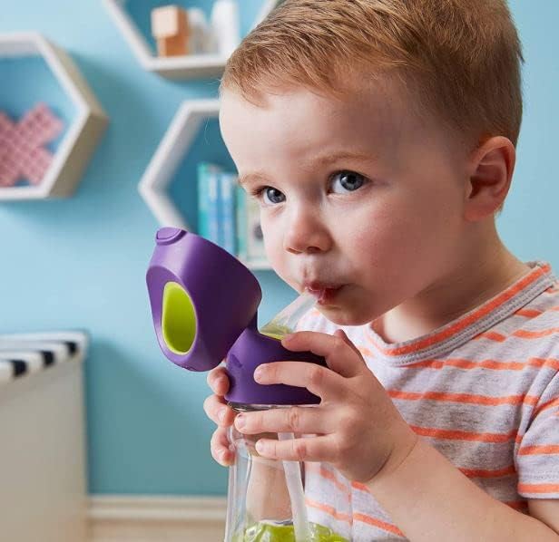 b.box 20oz Tritan Straw Bottle | Large, Modern Water Bottle with Flip Straw for Kids | Spill Proof, BPA Free (Strawberry Shake, 20 oz)