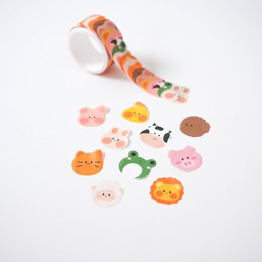 Animals Cute Fun Washi Sticker Tape Decorative Stationery Sticker Roll | Set of 6