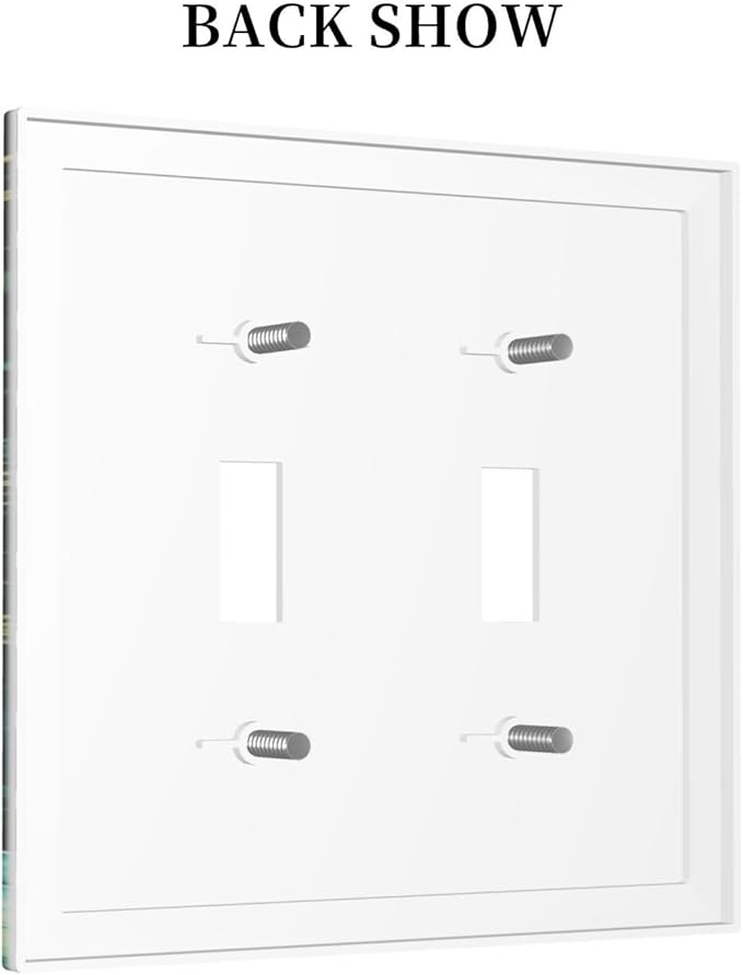 Green Dark Forest Mystical Mushroom Double Toggle Light Switch Covers 2 Gang Wall Plate Dual Decorative Switchplate Electrical Faceplate for Country Bathroom Bedroom Kitchen Decor