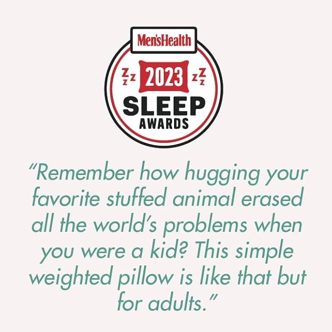 Quiet Mind The Original Weighted Pillow for Adults & Kids - (Small, Agave Green, 6 lbs) - Weighted Body Pillow - Alternative to Weighted Blanket - Enhanced Deep Sleep and Stress Relief - Hug Pillow