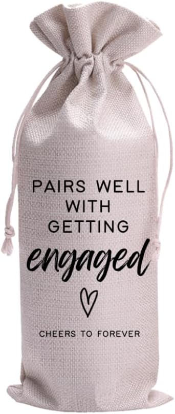 Pairs Well With Getting Engaged Mr and Mrs Wedding Gift Engagement Gift Bag For Couples bride/him/her Newly Engaged Gift Wine Tote Bridal Shower Gift