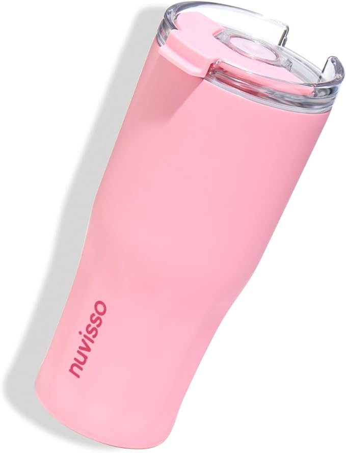 The Daily: Acuto - Water Bottle - 20oz - Multfunction Lid (Straw and flip), Leak Proof - Stainless Steel Bottle for Men, Women, Double Wall, Insulated (Flesh Pink)