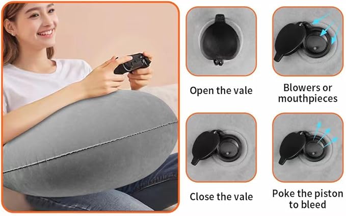 Inflatable Reading Pillow, Rest pillow for sofa &bed,Ergonomic Gaming Lap Pillow, Provides Wrist & Elbow Support, Reduces Shoulder & Neck Pressure