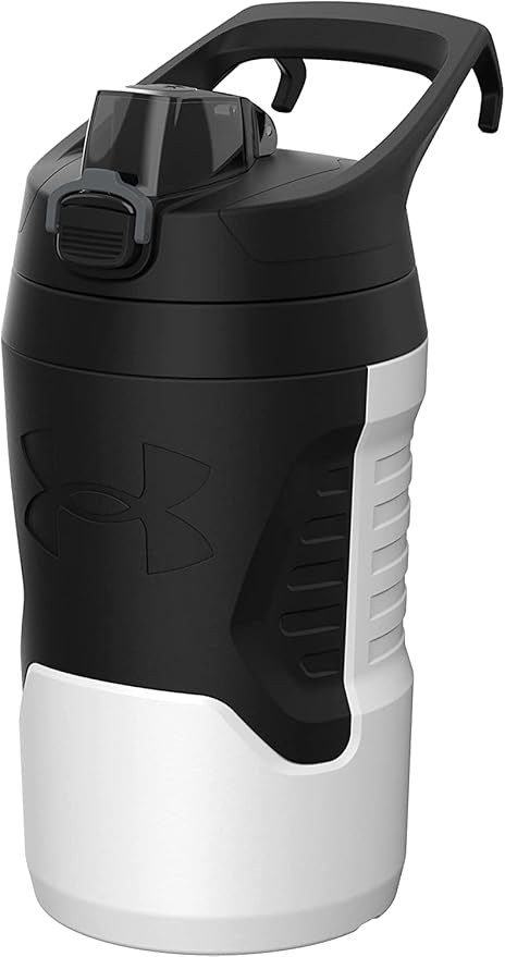 Under Armour Sports Water Jug, 64oz Insulated Water Bottle w/Handle, Half Gallon, Fence Hook, Leak Resistant, Baseball, Football & More