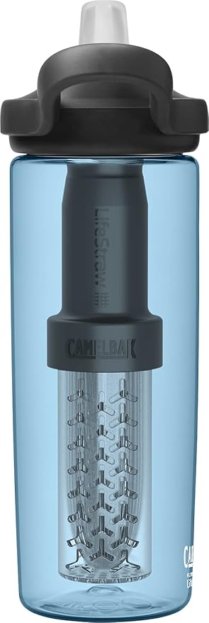 CamelBak eddy+ Water Filter Water Bottle by LifeStraw Integrated 2-Stage Filter Straw - For Hiking, Backpacking, Travel, and Emergency Preparedness