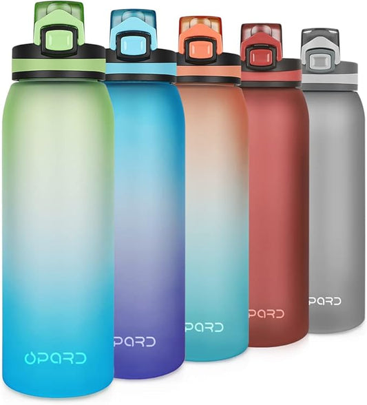 Opard 30oz Sports Water Bottle with Leak Proof Flip Top Lid BPA Free Tritan Reusable Plastic for Gym and Outdoor