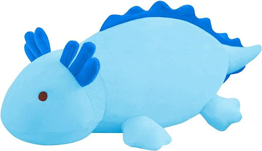 SQEQE Weighted Axolotl Plush Toy, Blue Axolotl Stuffed Animals Cute Axolotl Plush Pillow, Kawaii Weighted Stuffed Animals Gifts for Girls & Boys Age 3-12 (23.6" | 3.1 lbs, Blue Axolotl)