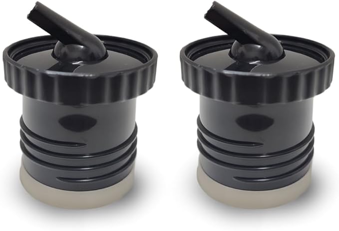Stanley Thermo Stopper Replacement for Yerba Mate Drinking - Convert Stanley Thermo to Yerba Mate Termo Pico Mate/Pico cebador Stopper with High Precision Flow (Black V3, Set of 2)