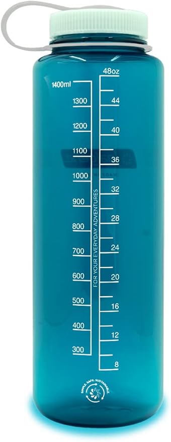 Nalgene Sustain Tritan BPA-Free Water Bottles Made with 50% Recycled Plastic, 48 OZ and 32 OZ, Wide Mouth