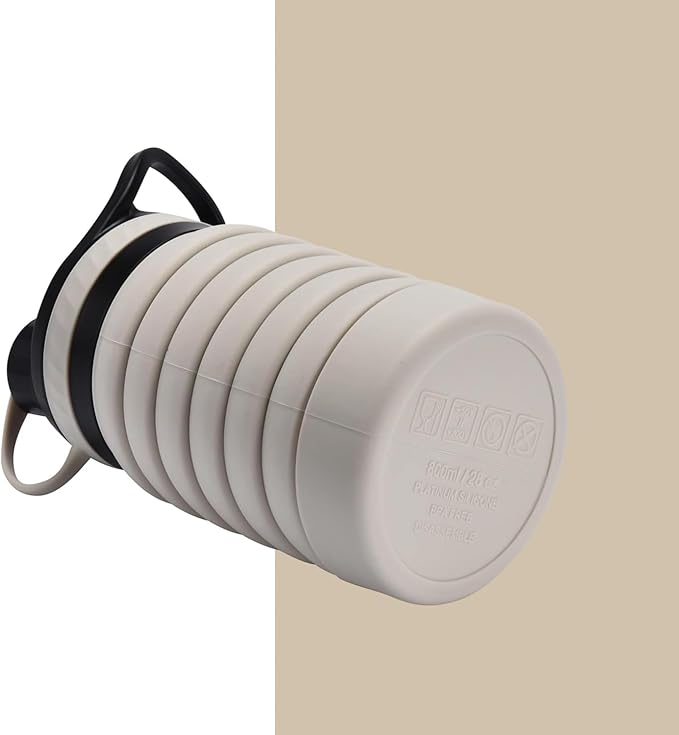 Hydrate Bottles Collapsible Water Bottle,Silicone Foldable Water Bottle,BPA Free, Portable, and Lightweight Design,Perfect for Indoor, Outdoor, Travel, Office, and Home, Leak-Proof, and Safe