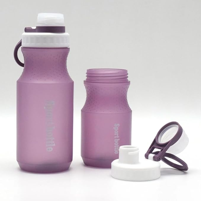 Sports Water Bottle, Kids Water Bottle, Plastic Water Bottle,BPA-Free,Leak-Proof, Reusable Water Bottle for School, Outdoor,Gym, Running, Hiking (Purple (13OZ))