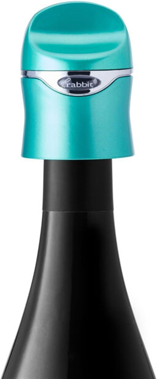Rabbit Champagne and Wine Sealer | Stainless Steel Wine Bottle Preserver | Reusable Beverage Stopper | Wine Saver Accessory Gift | Fits Standard Wine Bottles | 2.36 in x 1.77 in (Green)