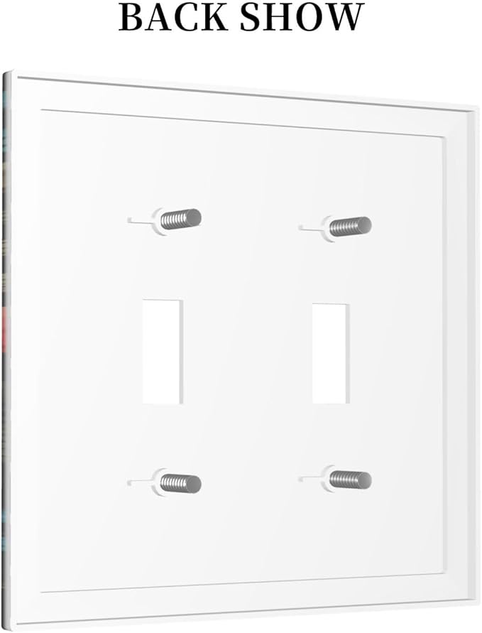 Boho Floral Vintage Flower Leaves Rustic Wildflower Plants Double Toggle Light Switch Covers 2 Gang Wall Plate Dual Decorative Switchplate Electrical Faceplate for Country Bathroom Bedroom Decor