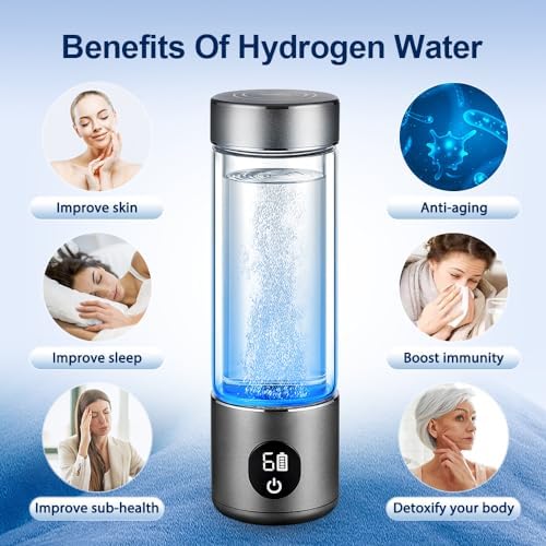 BAVAP Hydrogen Water Bottle 14.1oz Hydrogen Water Bottle Hydrogen Hydro Water Bottle 3-in-1 functionality pro Hydrogen Water Generator hydrolify,Hydrogen Water Bottle Generator (intelligent400ml)