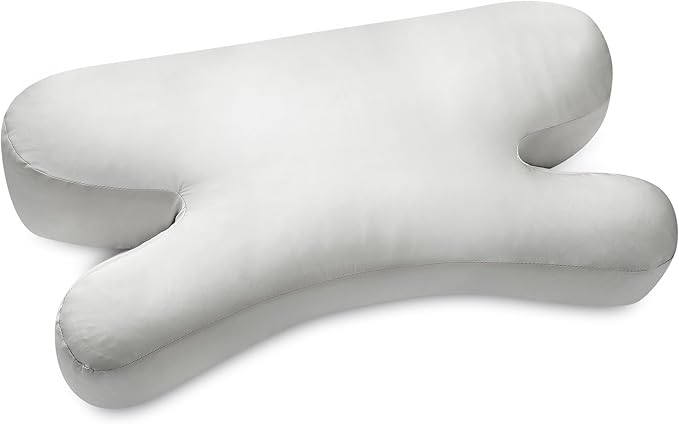 Side Sleeper Pillow Anti Wrinkle Aging Pillow Gel Shredded Memory Foam for Neck Pain Relief Pillow for Sleeping Side Back Stomach Sleeper Pillows (Regular White Style+Grey Rayon Silk Pillowcase)