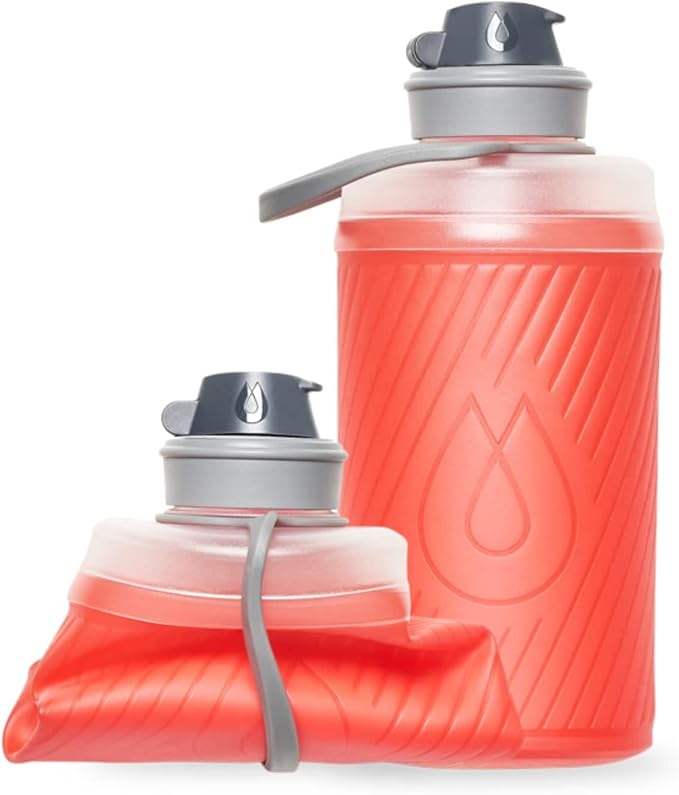 Hydrapak Flux - Collapsible Backpacking Water Bottle (750ml) - BPA Free, Ultra Light, Spill-Proof Twist Cap - Redwood Red