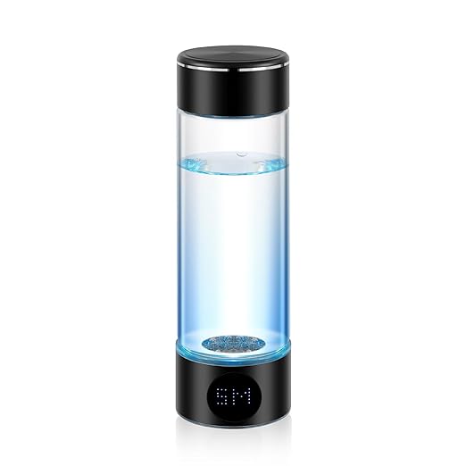 Hydrogen Water Bottle,Rechargeable Hydrogen Water Generator with 5Min Quick Electrolysis,Portable Hydrogen Water Ionizer Machine (Black)