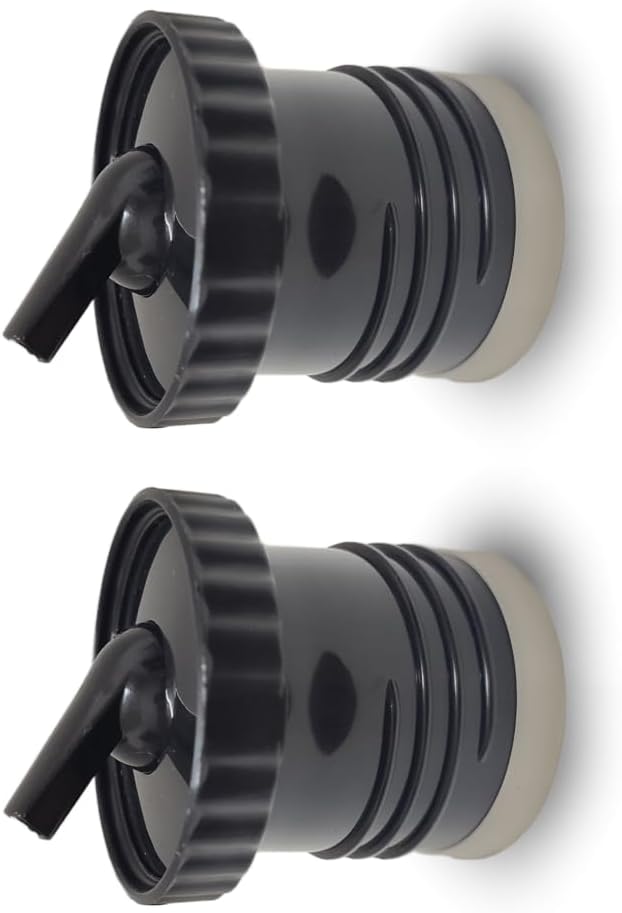 Stanley Thermo Stopper Replacement for Yerba Mate Drinking - Convert Stanley Thermo to Yerba Mate Termo Pico Mate/Pico cebador Stopper with High Precision Flow (Black V3, Set of 2)