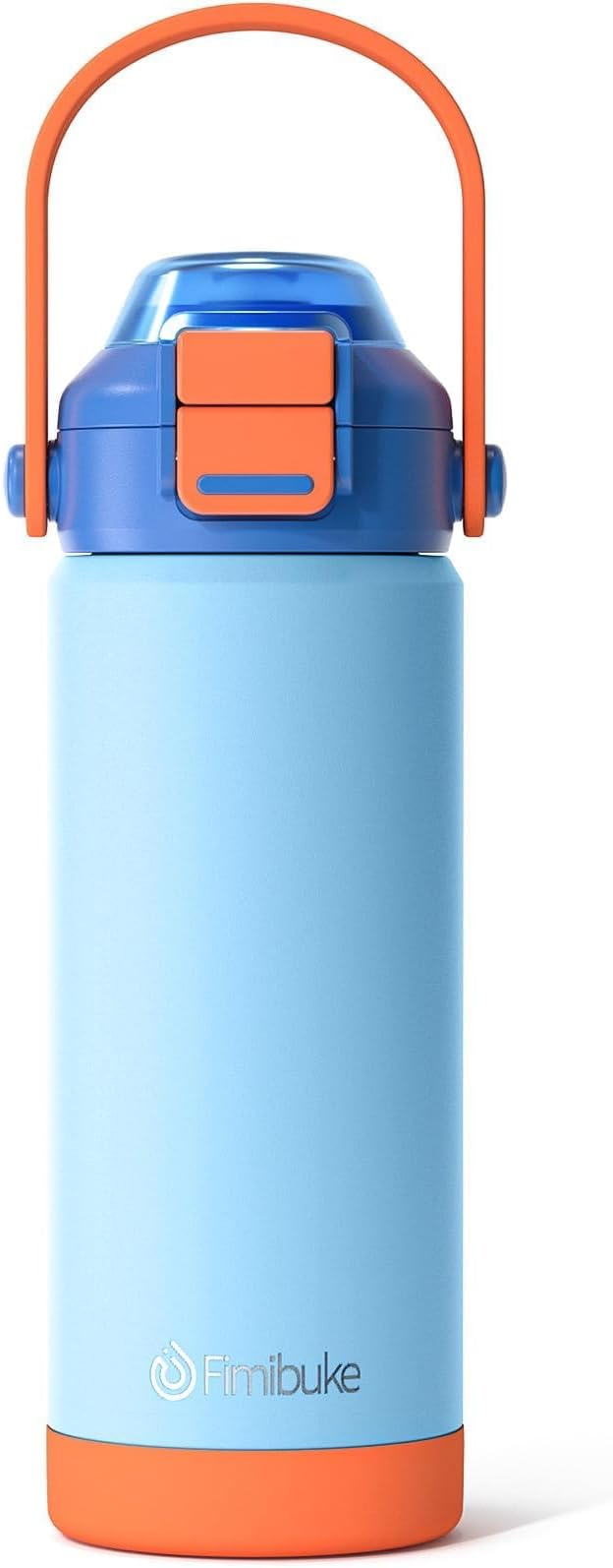 Fimibuke Kids Insulated Water Bottle with Pop-Open Straw & Spout 2-in-1 Lid, 18oz Leak Proof 18/8 Stainless Steel Vacuum Tumbler, BPA-Free Kids Cup For Travel School Boys Girls Toddler 1Pack, Sky Blue