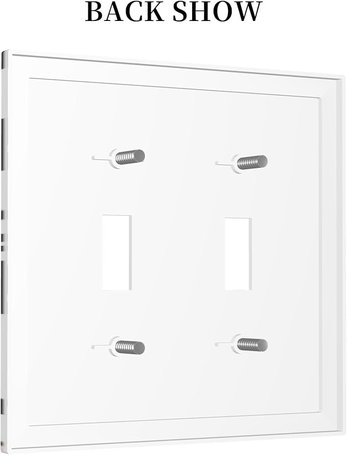 Cute Panda Double Toggle Light Switch Covers 2 Gang Wall Plate Dual Decorative Switchplate Electrical Faceplate for Bathroom Country Kitchen Bedroom Decor, 4.9" x 5"