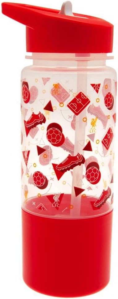 Liverpool FC Repeat Logo Water Bottle (One Size) (Clear/Red)
