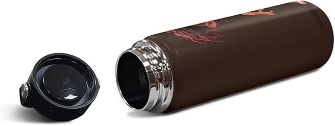 ZOUTAIRONG African Black Girl Basketball Insulated Water Bottles with Handle Stainless Steel Water Bottle for Kids, Cold & Hot Water Bottle 18 oz, Afro American Travel Cup, Wide Mouth Flask for School