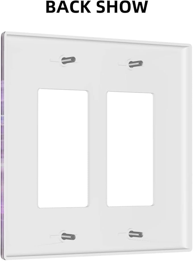 Purple Butterfly Flower Double Rocker Light Switch Wall Plate Cover Decorative 2-Gang for Outlet Girls Room Bathroom Bedroom Home Kitchen Two Decora Receptacle Polycarbonate Power Gear 4.5" x 4.6"