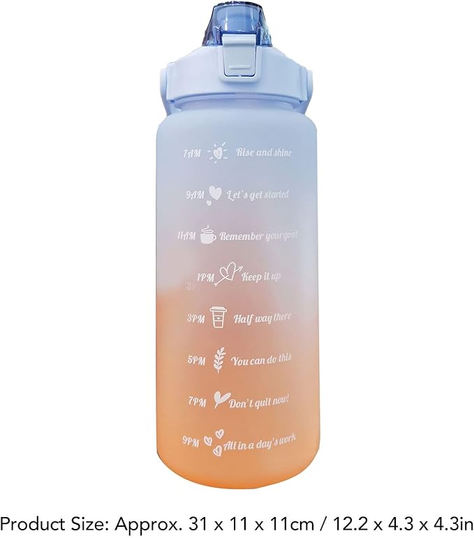 Frosted Gradient Color Rinking Bottles with Straw, Open Leakage Proof Sports Water Cup for Office, Gym, Outdoor(Light Blue)