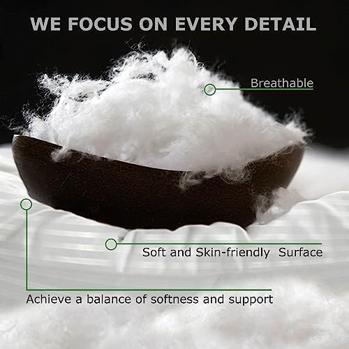 Pillows Queen Size Set of 2, Soft Bed Queen Pillows for Sleeping, Down Alternative Pillows 2 Pack for Back, Stomach or Side Sleepers, Fluffy Cooling Hotel Pillows, Machine Washable