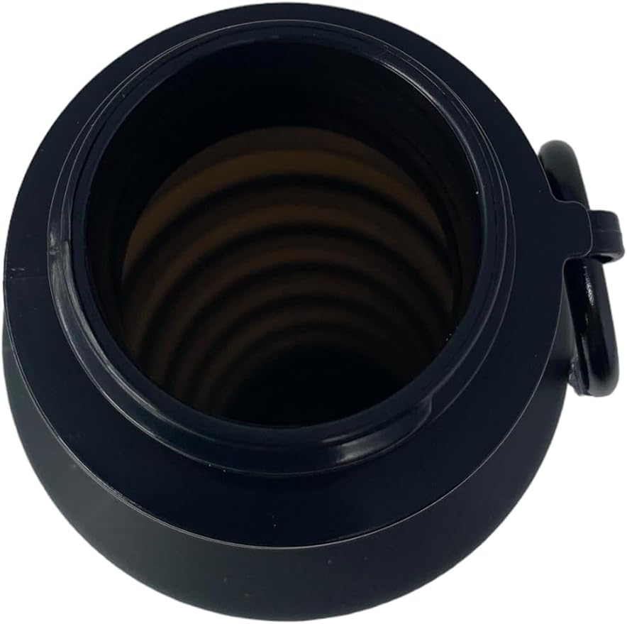 FIELDCRAFT Collapsible Silicone Water Bottle, BPA Free, Foldable, Leak Proof with Carabiner, Black (Black)