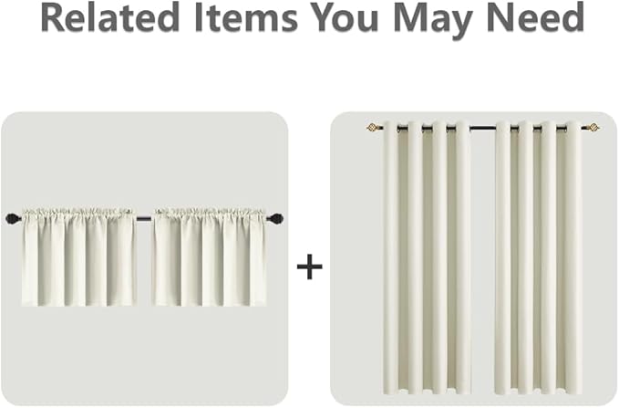 Mrs.Naturall Extra Long Curtains Drapes 108 Inches Long 2 Panels Set,Room Darkening 60-70% Blackout 9FT 9Ft Tall Curtains for Living Room,Cream Beige