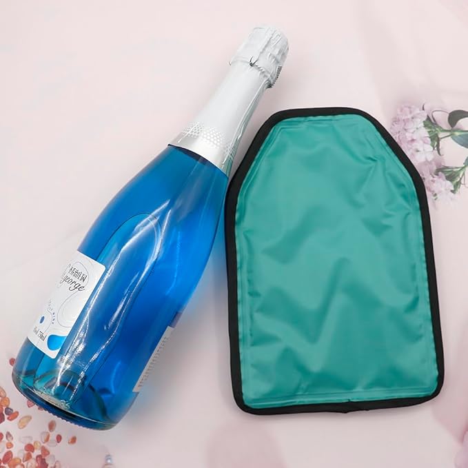 Wine Bottle Cooler, Wine Chiller Bottle Sleeve, Gel Wine Bottle Chill Cooler Ice Pack Sleeve- Freezer Sleeve- Vodka- Tequila Chiller- Cooler- Carrier, 1 Pack (Green A)