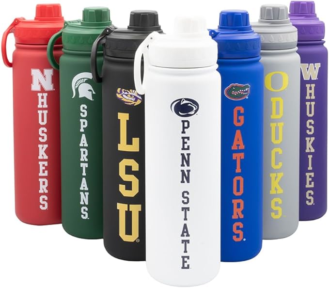 Penn State Water Bottle - White Double Walled Stainless Steel 24 oz Keeps Drinks Cold or Hot