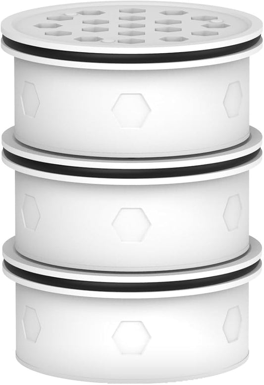 GLACIER FRESH Activated Carbon Pitcher Filter replacement for LS Home and GF Pitcher, reduces chlorine taste and odor, upgraded filtration materials, improved the flow rate 1.6 times, 3 Packs