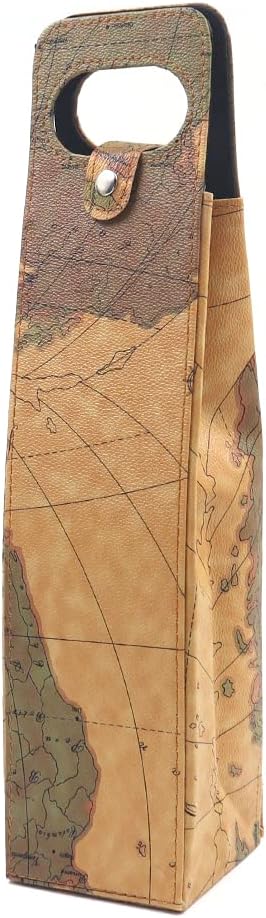 Single Bottle Wine Tote, Reusable Leather Wine Bag Tote, Single Bottle Wine Tote Bag, Crocodile Grain Wine Gift Bag for Picnic, Travel, Party, Birthday, Wedding, Restaurant (Yellow)