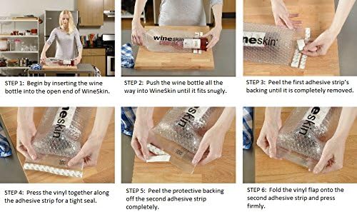 WineSkin Wine Skin Bag, 3-Pack with 3 Wine Bottle Tags