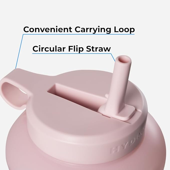 HydroJug - Water Bottle with Straw & Handle - 64 oz Half Gallon Jug - Leak-Resistant - BPA-Free