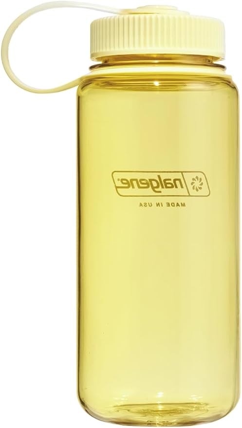 Nalgene Sustain Tritan BPA-Free Water Bottle Made with Material Derived from 50% Plastic Waste, 16 OZ, Wide Mouth, Butter