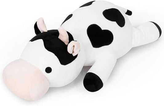 Milk Cow Weighted Plush, 24" 4.2 lbs Weighted Stuffed Animals Series, Cute Cow Plushie Dolls Throw Pillow Birthday Gifts for Children Kids Adults
