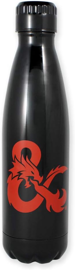 JUST FUNKY Dungeons & Dragons Logo | Metal Stainless Steel Water Bottle | Official Dungeons & Dragons Collectible | Holds 17 Ounces