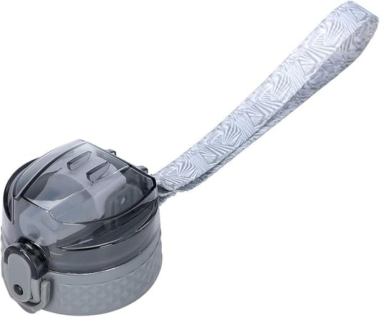 OLDLEY Replacement Straw Lid for 15 oz Water Bottle, Leakproof Spillproof Dustproof One-Click Open Cap with Carry Strap