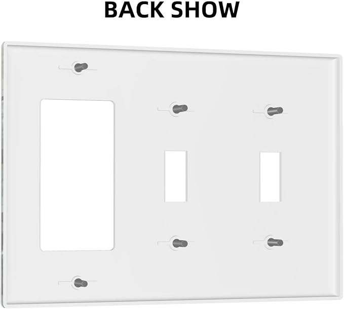 Green Stone Texture Combo 2 Toggle 1 Rocker Light Switch Wall Plate Cover Decorative 3-Gang for Electrical Outlets Room Bathroom Bedroom Home Kitchen One Decora Receptacle 4.5" x 6.38"
