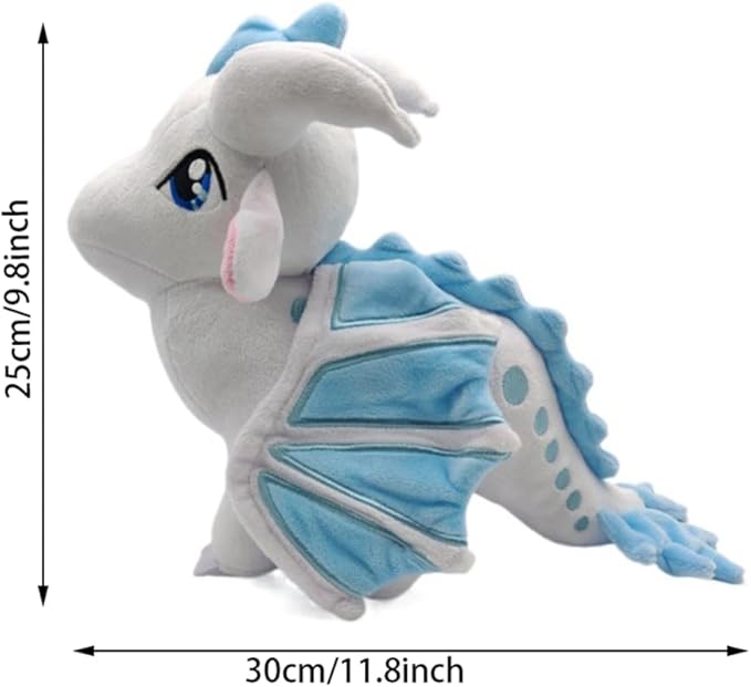 Wings of Fire Dragon Plush Toy Rainwing Dragon Stuffed Animals Pterosaur Plush Flying Dragon Pillow Plushies Gifts for Fans Kids Boys Girls (icewing)