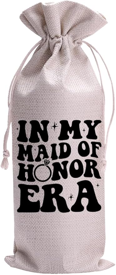 Baobeily In My Maid Of Honor Era Wedding Gift Engagement Gift Bag For bride/him/her Newly Engaged Gift Wine Tote