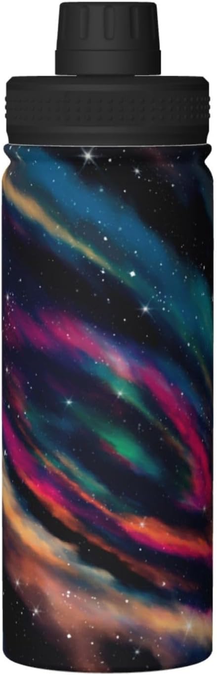 Cerburny Insulated Water Bottle Coloful Galaxy 18 oz Stainless Steel Bottles With Lid Wide Mouth Gym Sports Water Jug For Men Women Adult