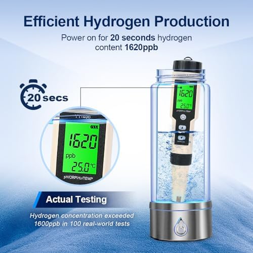 BAVAP Hydrogen Water Bottle is a 3-Purpose Hydrogen Water Generator Hydrogen-Oxygen Separation, which generates Over 2000 ppb of
